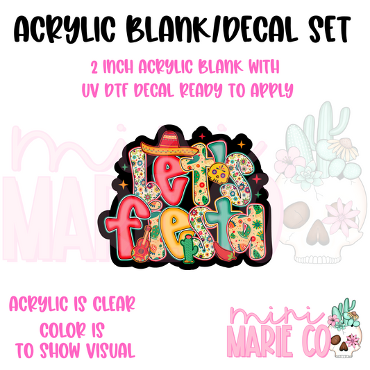 Let's Fiesta Acrylic Blank/UV DTF Decal Set