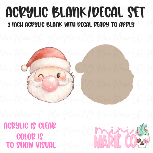 Santa Bubble Acrylic Blank/Decal Set