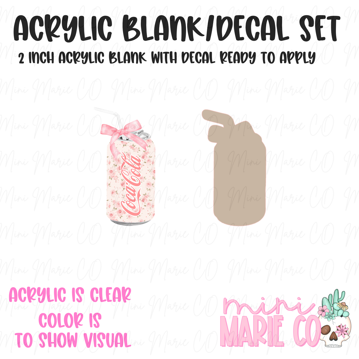 Soda (cc) Acrylic Blank/Decal Set