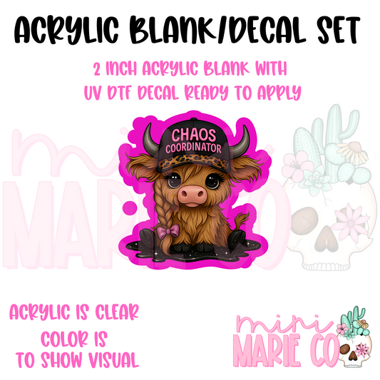 Chaos Coordinator Acrylic Blank/UV DTF Decal Set