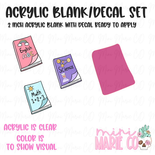 School Classes Acrylic Blank/Decal Set