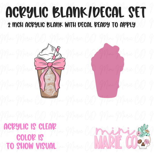 Frappe Bow  Acrylic Blank/Decal Set