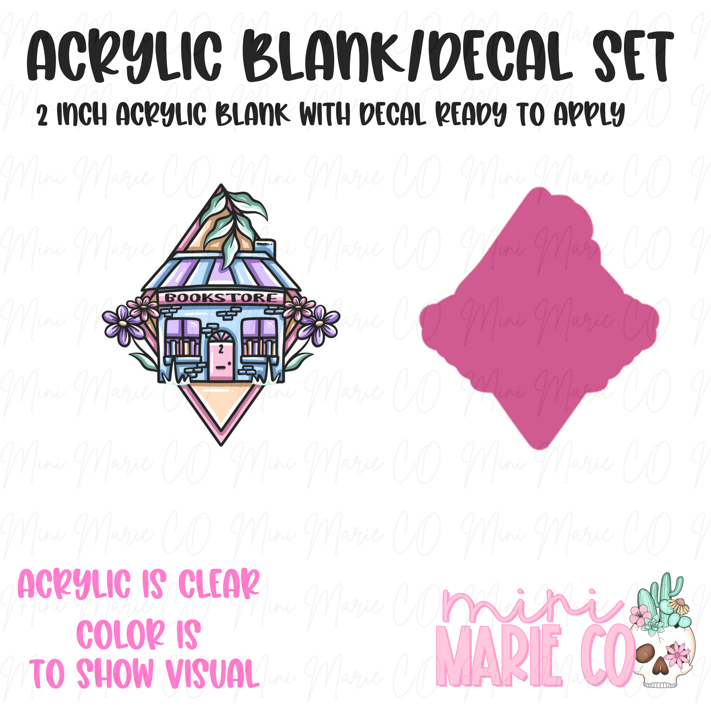 Diamond Bookstore Acrylic Blank/Decal Set