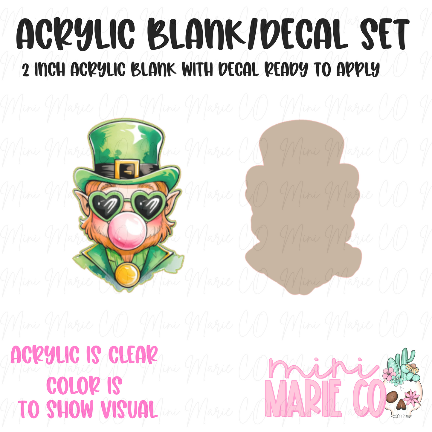 Lucky Bubble Pop Acrylic Blank/Decal Set