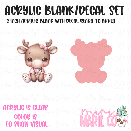 Nurse Deer Acrylic Blank/Decal Set