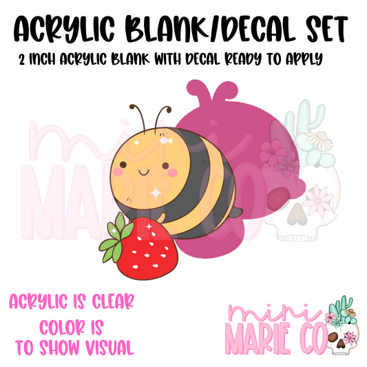 Strawberry Bee Acrylic Blank/Decal Set