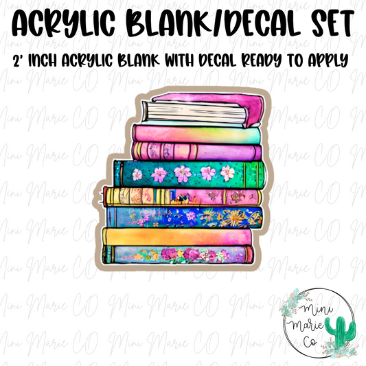 Book Stack Acrylic Blank/Decal Set