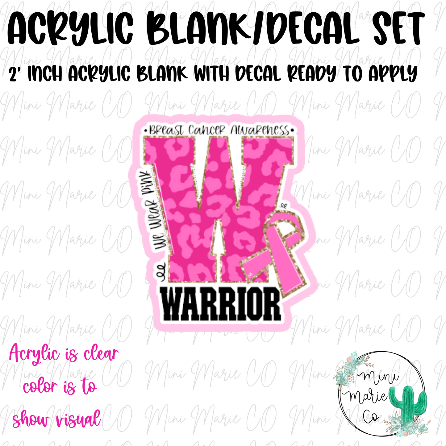 Warrior Acrylic Blank/Decal Set