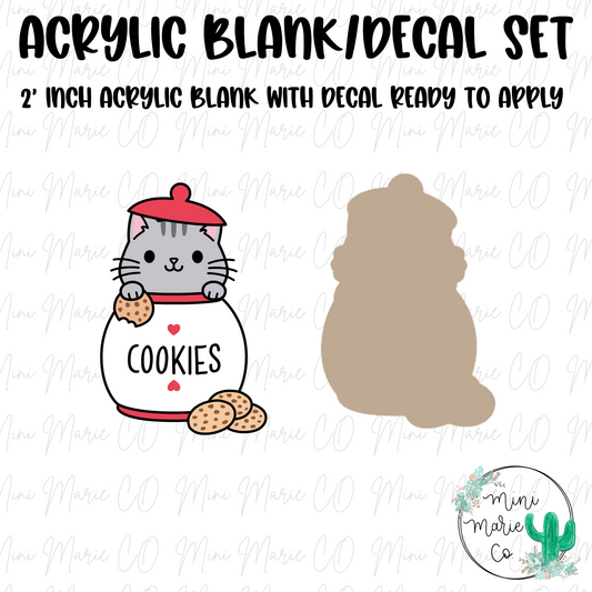 Cat in Cookie Jar Acrylic Blank/Decal Set