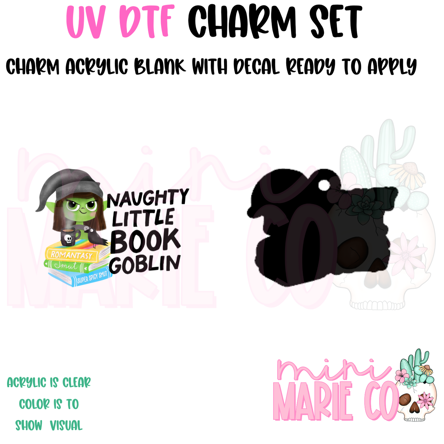 Naughty Little Book Goblin Charm UV DTF/Decal