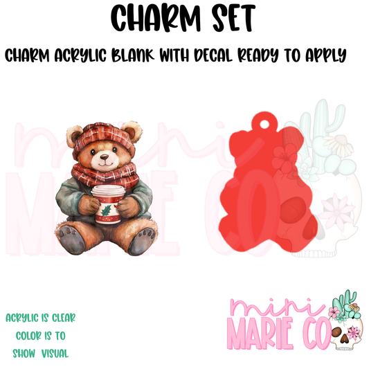 Winter Teddy Bear Charm/Decal