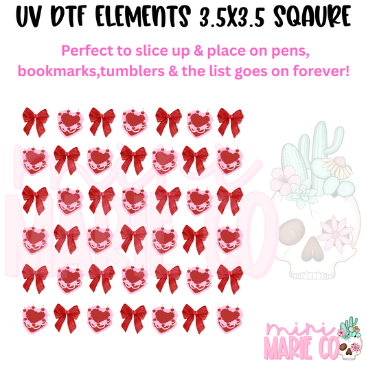 Cherry Cake Element Square UV DTF