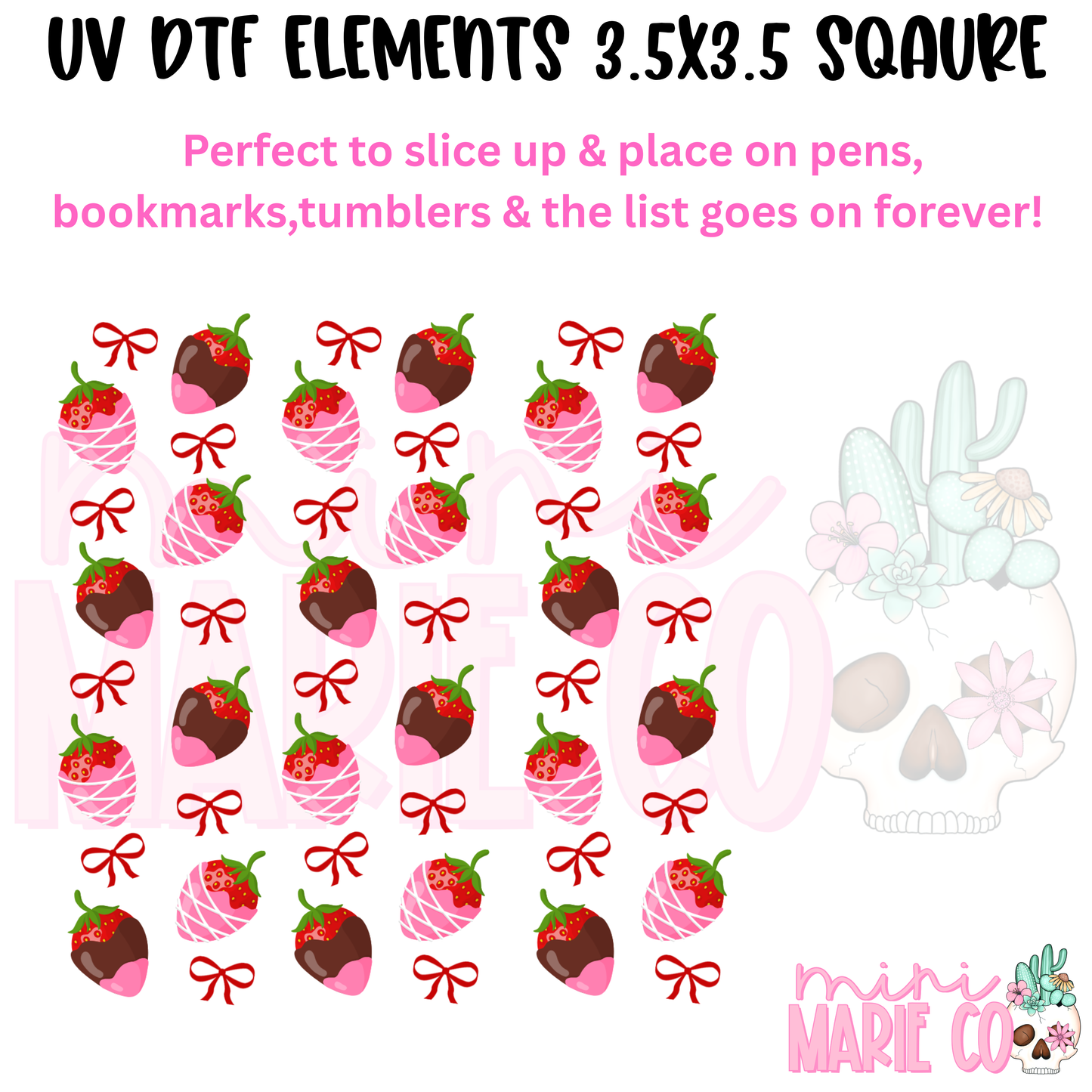 Chocolate Strawberry Element  Square UV DTF