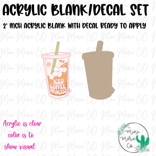Iced Coffee Princess Acrylic Blank/Decal Set