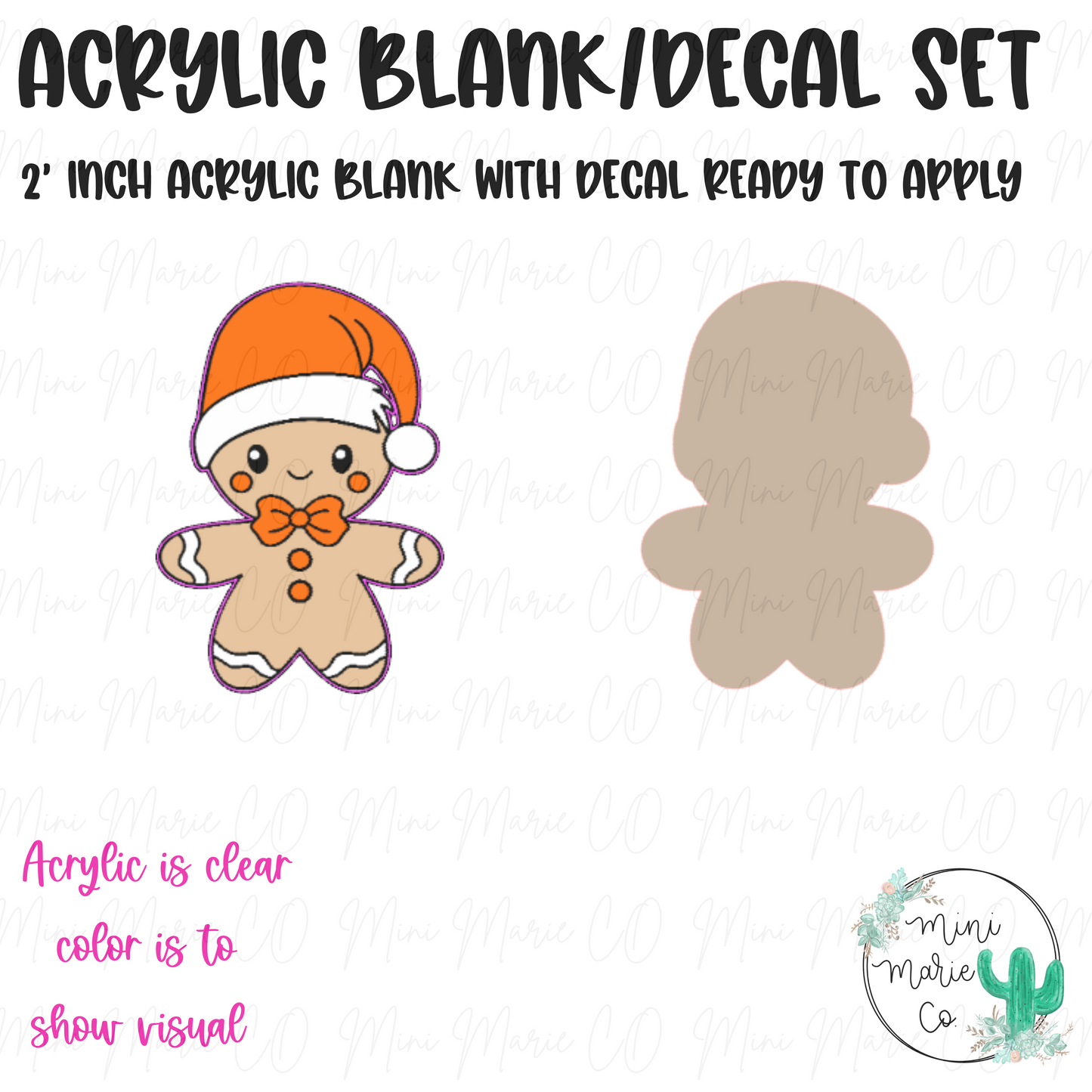 Gingerbread Man Blank/Decal Set