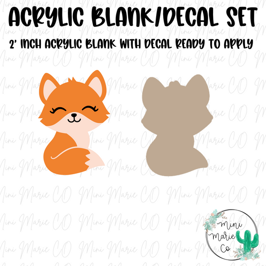 Cute Fox Acrylic Blank/Decal Set