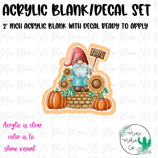 Fall Gnome Acrylic Blank/Decal Set