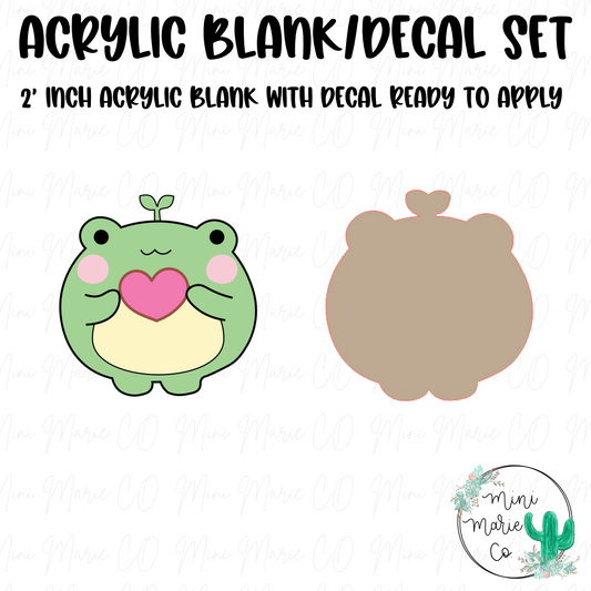 Frog Heart Acrylic Blank/Decal Set