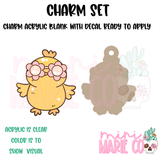 Chick with Glasses Charm/Decal