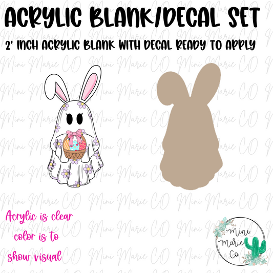 Bunny Ghost Basket Acrylic Blank/Decal Set