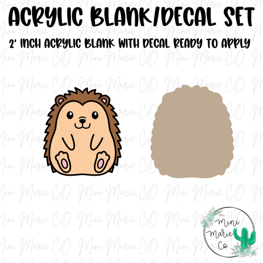 Hedgehog Acrylic Blank/Decal Set