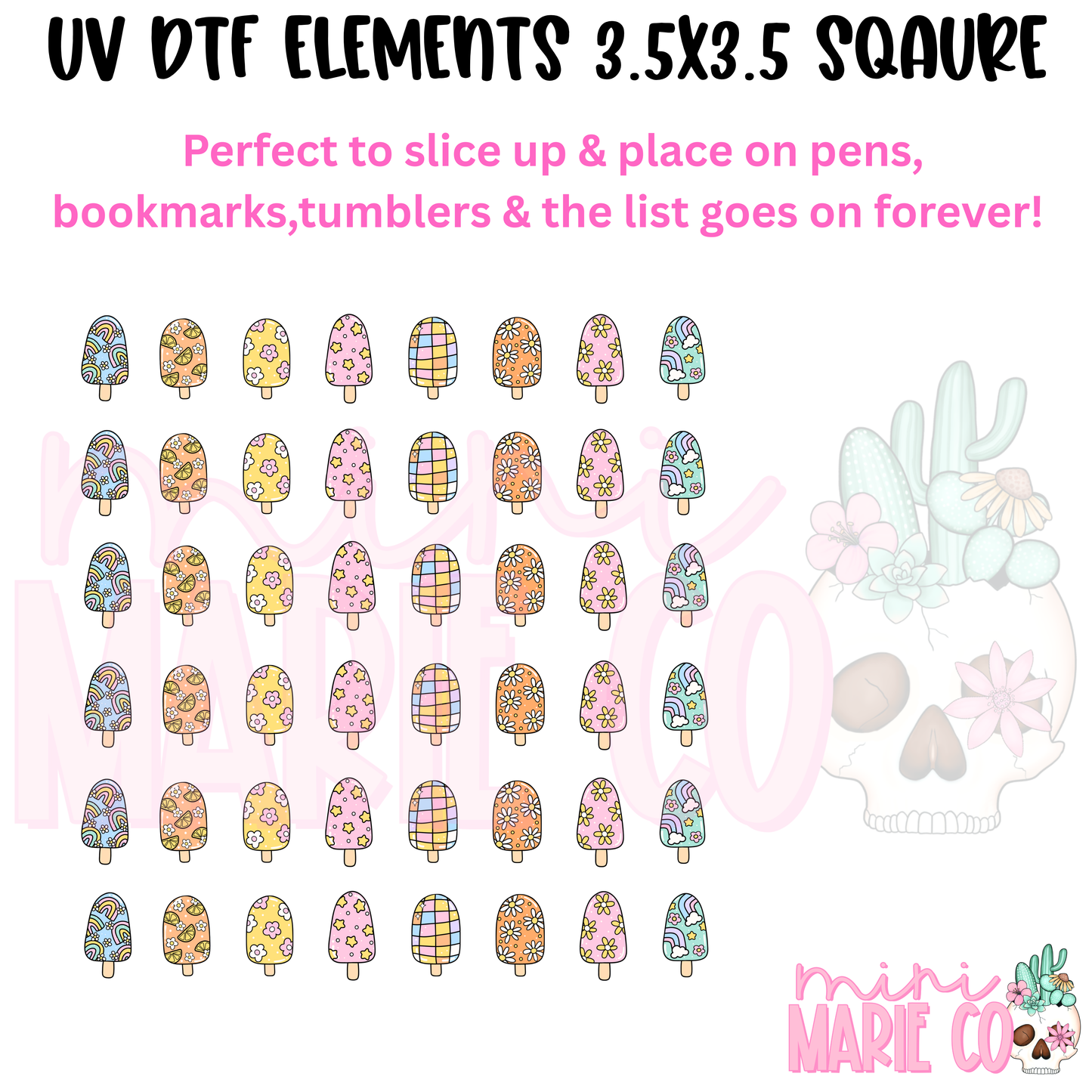 Ice Cream Element  Square UV DTF