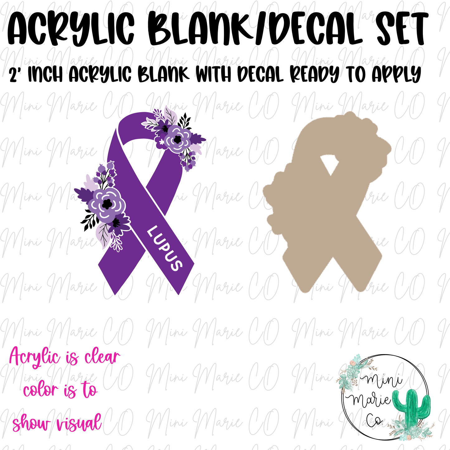 Lupus Awareness Ribbon Acrylic Blank/Decal