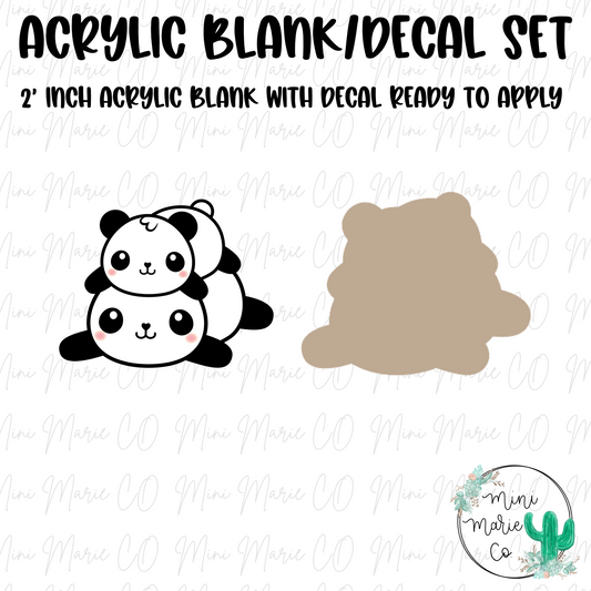 Mama Baby Panda Acrylic Blank/Decal Set