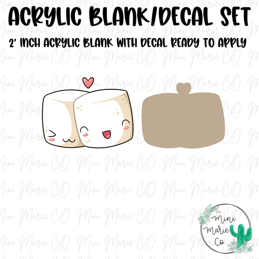 Marshmallow Acrylic Blank/Decal Set