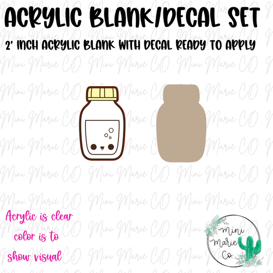 Milk Bottle Acrylic Blank/Decal Set