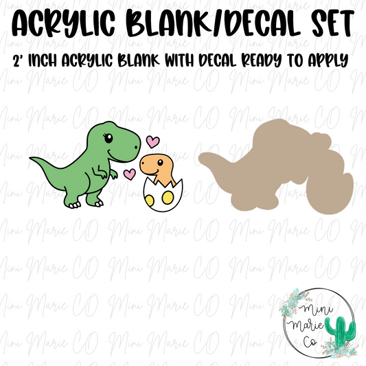 Mom & Baby Trex Acrylic Blank/Decal Set