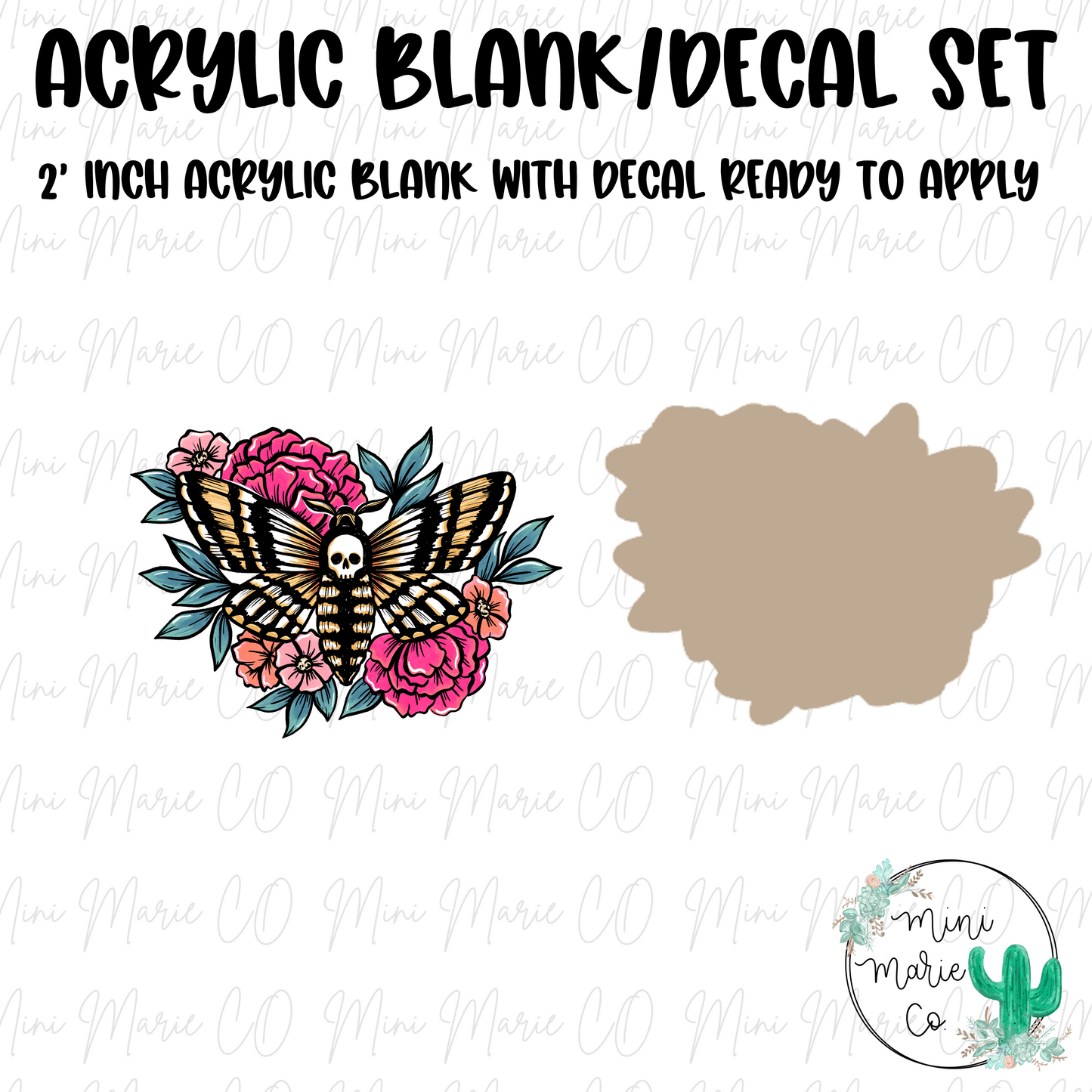 Skull Moth Acrylic Blank/Decal Set