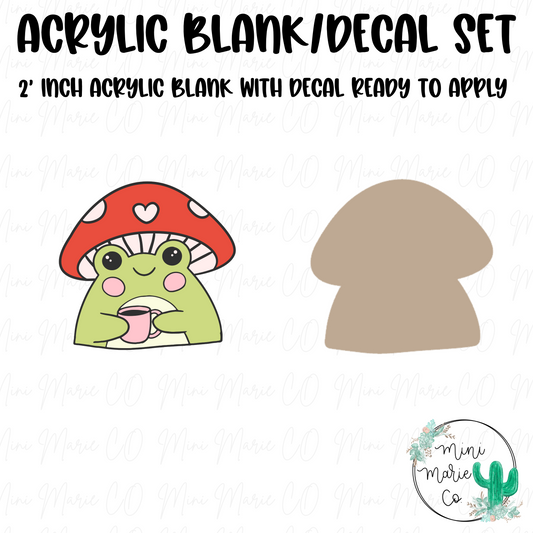 Mushroom Frog Acrylic Blank/Decal Set