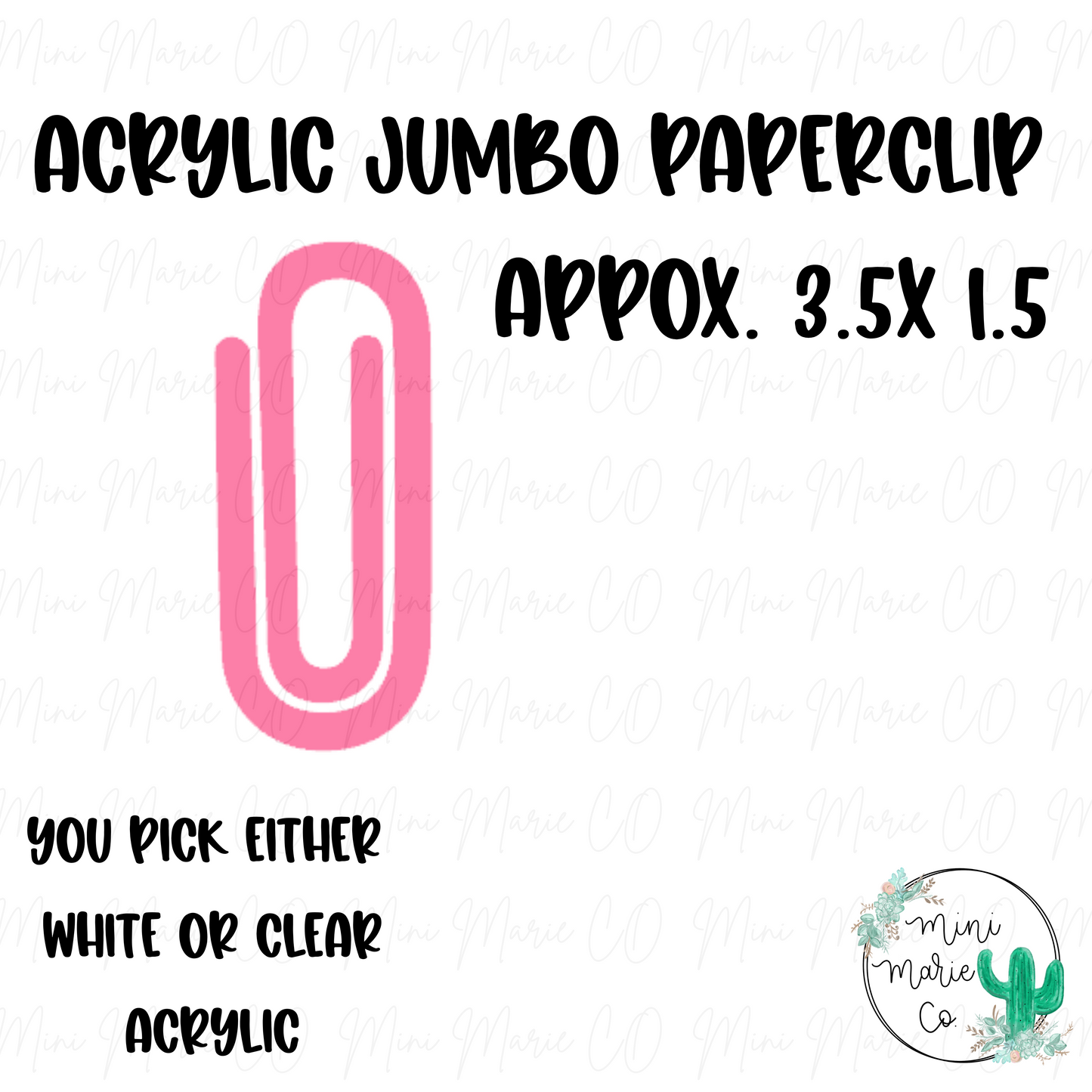 Acrylic Jumbo Paperclip