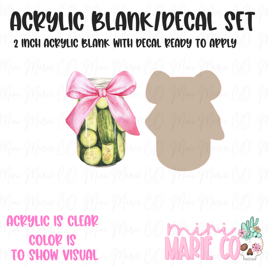 Pickle Jar Acrylic Blank/Decal Set