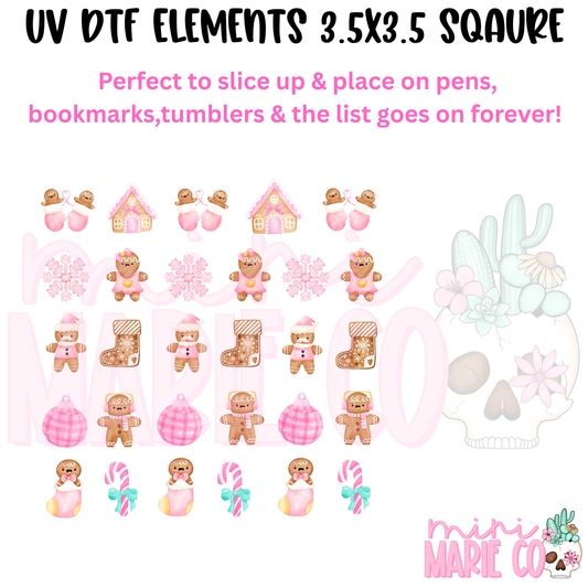 Gingerbread Cuties Element Square UV DTF