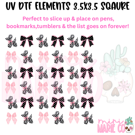 Polka Dot Balloon Dog Element  Square UV DTF