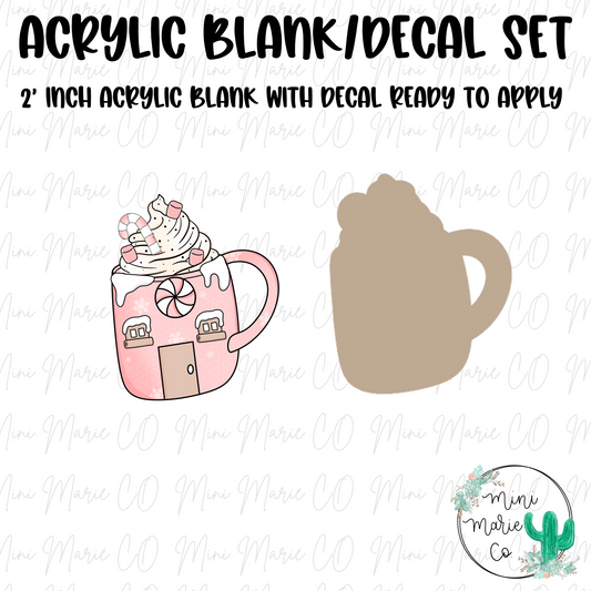 Pink Hot Cocoa  Acrylic Blank/Decal Set