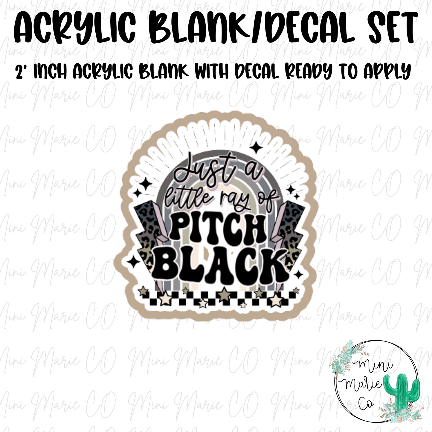 Pitch Black Acrylic Blank/Decal Set