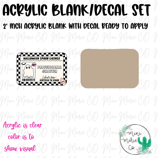 Professional Ghoster Acrylic Blank/Decal Set