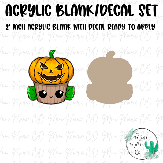 Pumpkin Cupcake Acrylic Blank/Decal Set