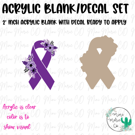 Purple Ribbon Acrylic Blank/Decal