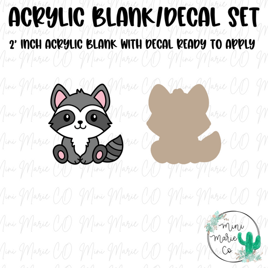 Baby Raccoon Acrylic Blank/Decal Set