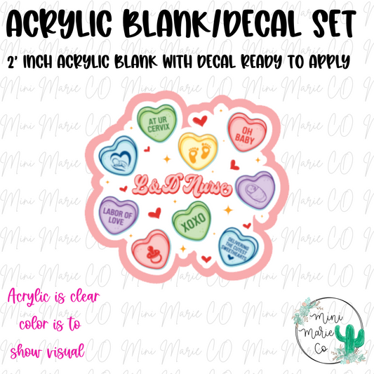 L&D Sweetheart Candy Acrylic Blank/Decal Set