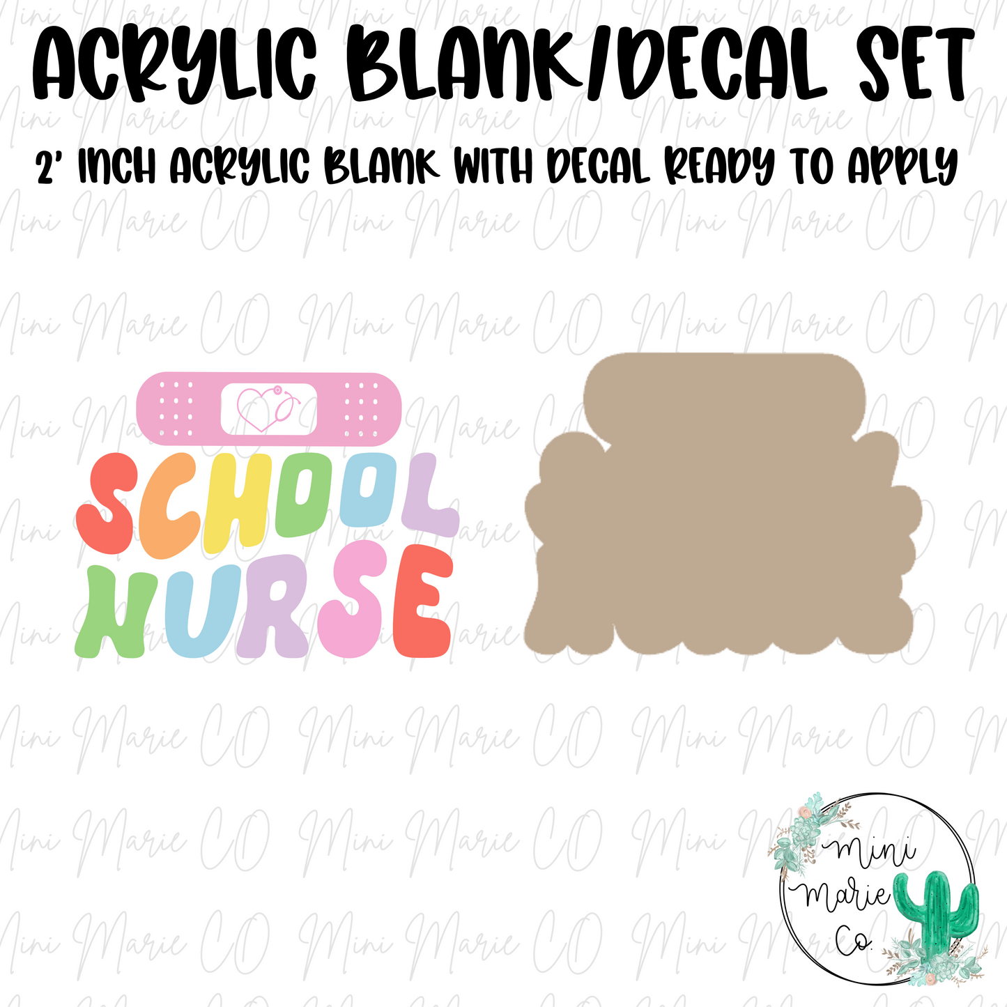 School Nurse Acrylic Blank/Decal Set