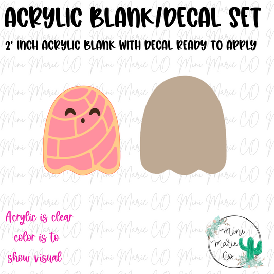 Strawberry Concha Ghost Acrylic Blank/Decal Set