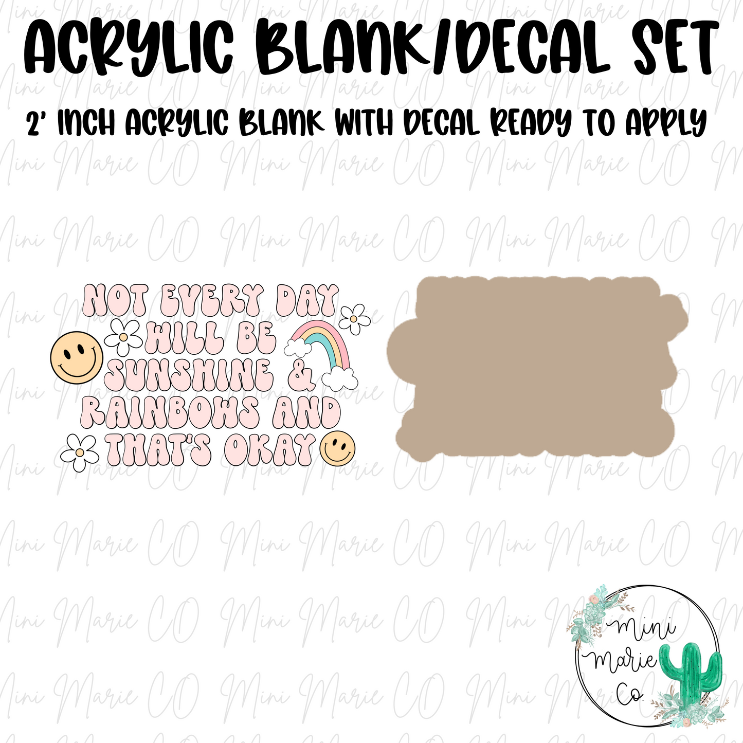 Sunshine & Rainbows Acrylic Blank/Decal Set