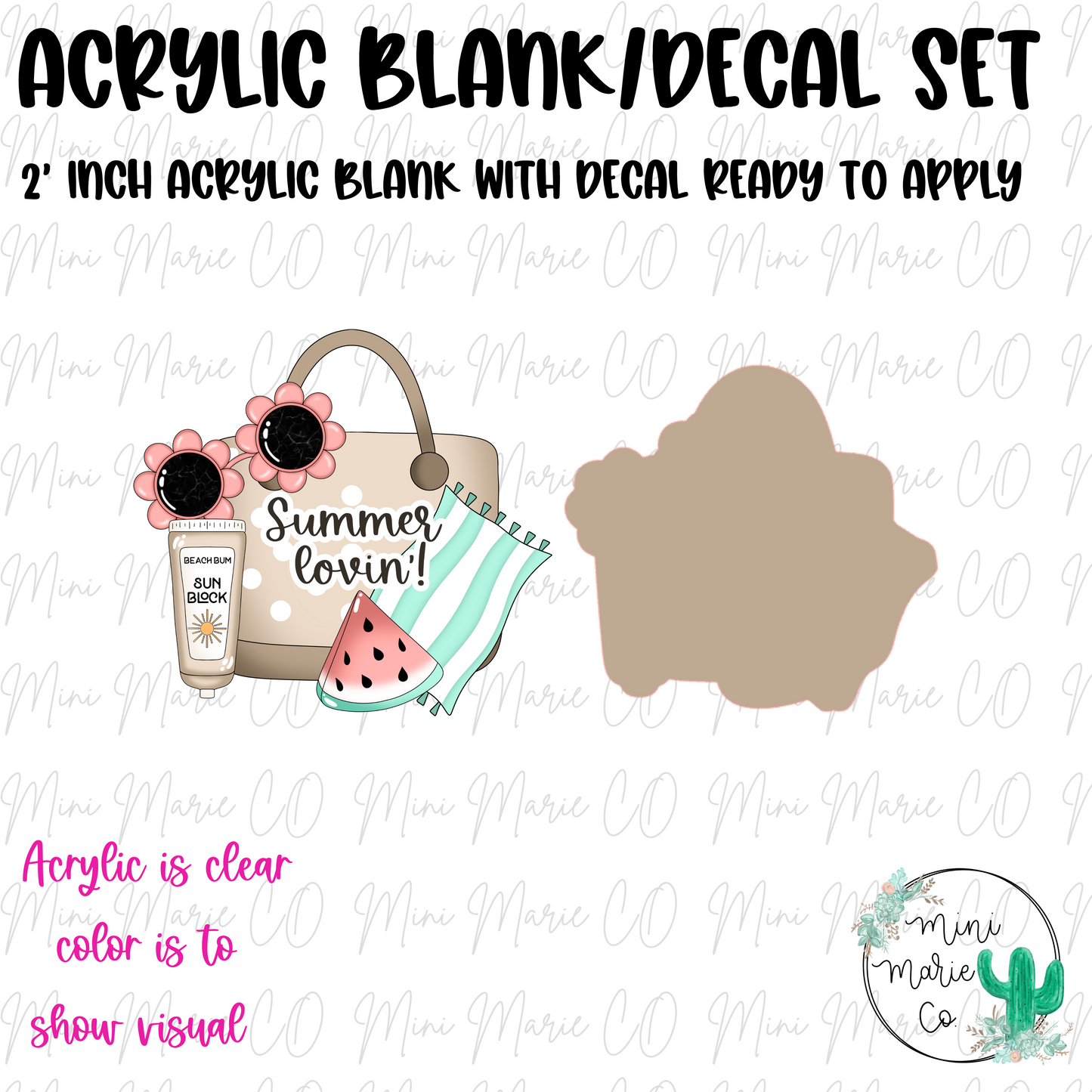 Summer Lovin' Acrylic Blank/Decal Set