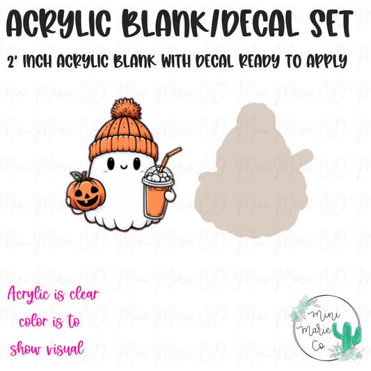 Beanie Pumpkin Ghost Acrylic Blank/Decal Set