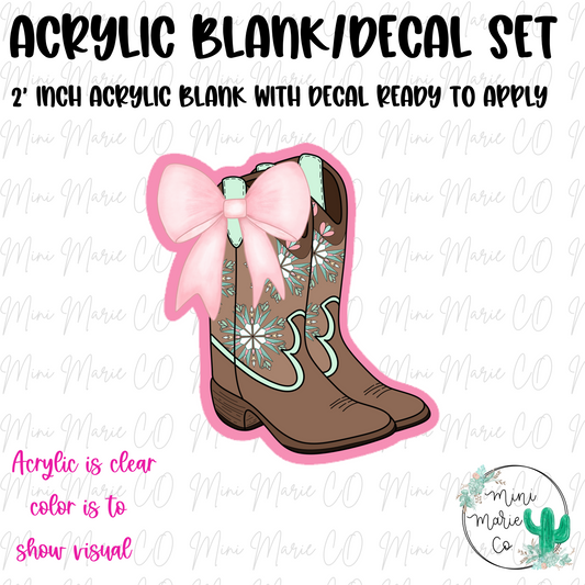 Cowgirl Boots Acrylic Blank/Decal Set